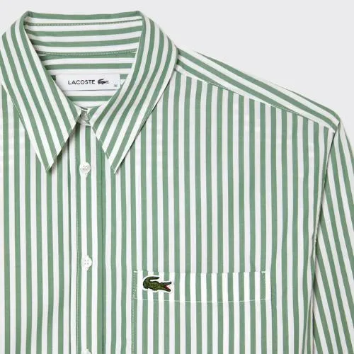 03123 Lacoste Women’s Lacoste Striped Cotton Poplin Shirt