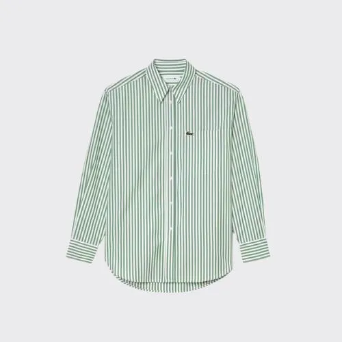 03123 Lacoste Women’s Lacoste Striped Cotton Poplin Shirt