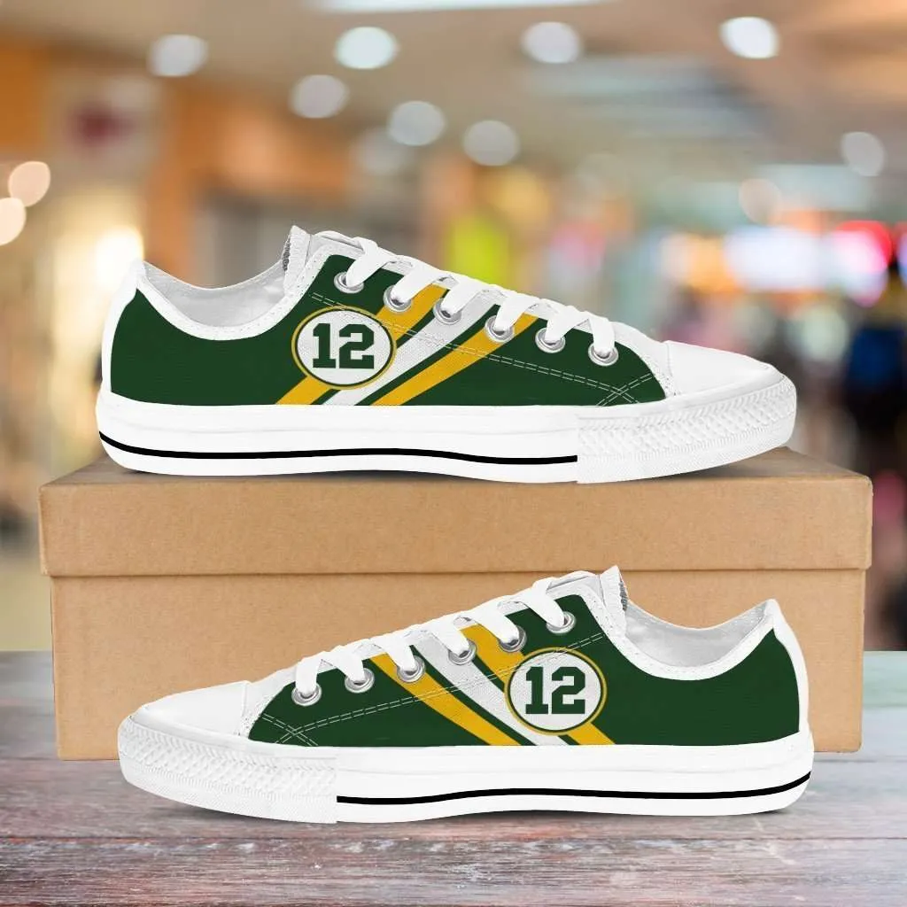#12 Green Bay Fan Classic Canvas Tennis Shoes