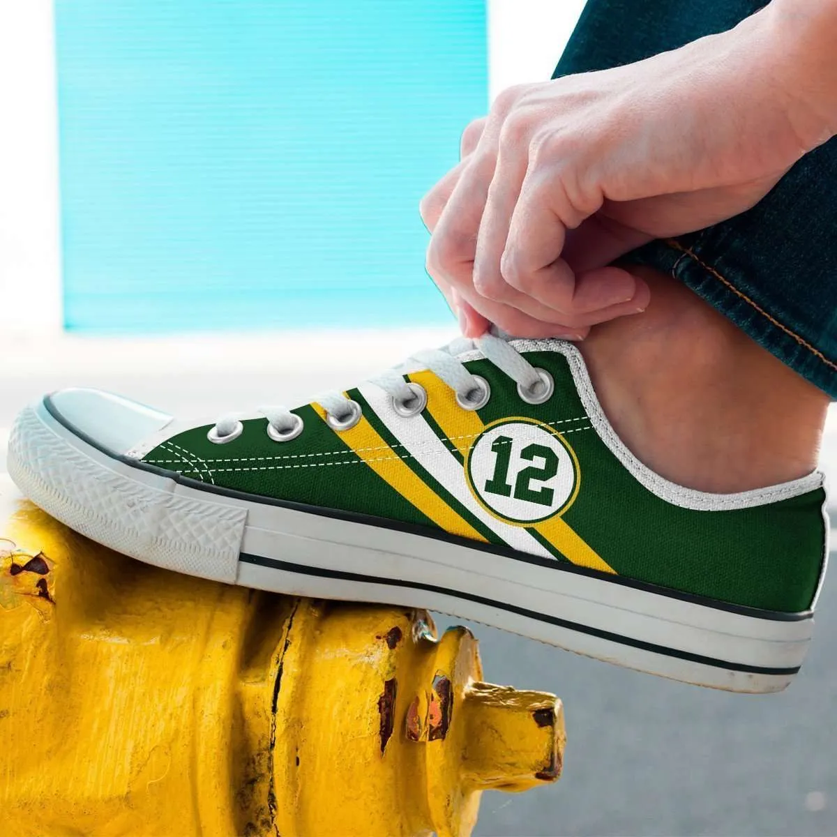 #12 Green Bay Fan Classic Canvas Tennis Shoes
