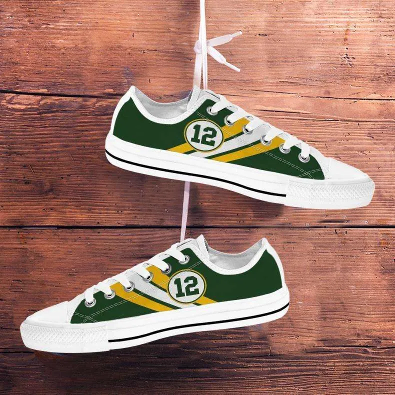 #12 Green Bay Fan Classic Canvas Tennis Shoes