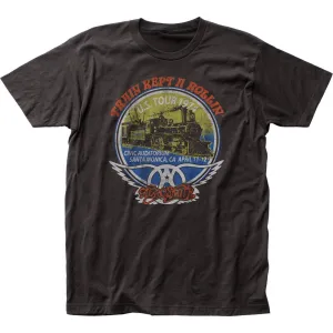 Aerosmith Train Kept A Rollin Mens T Shirt Black