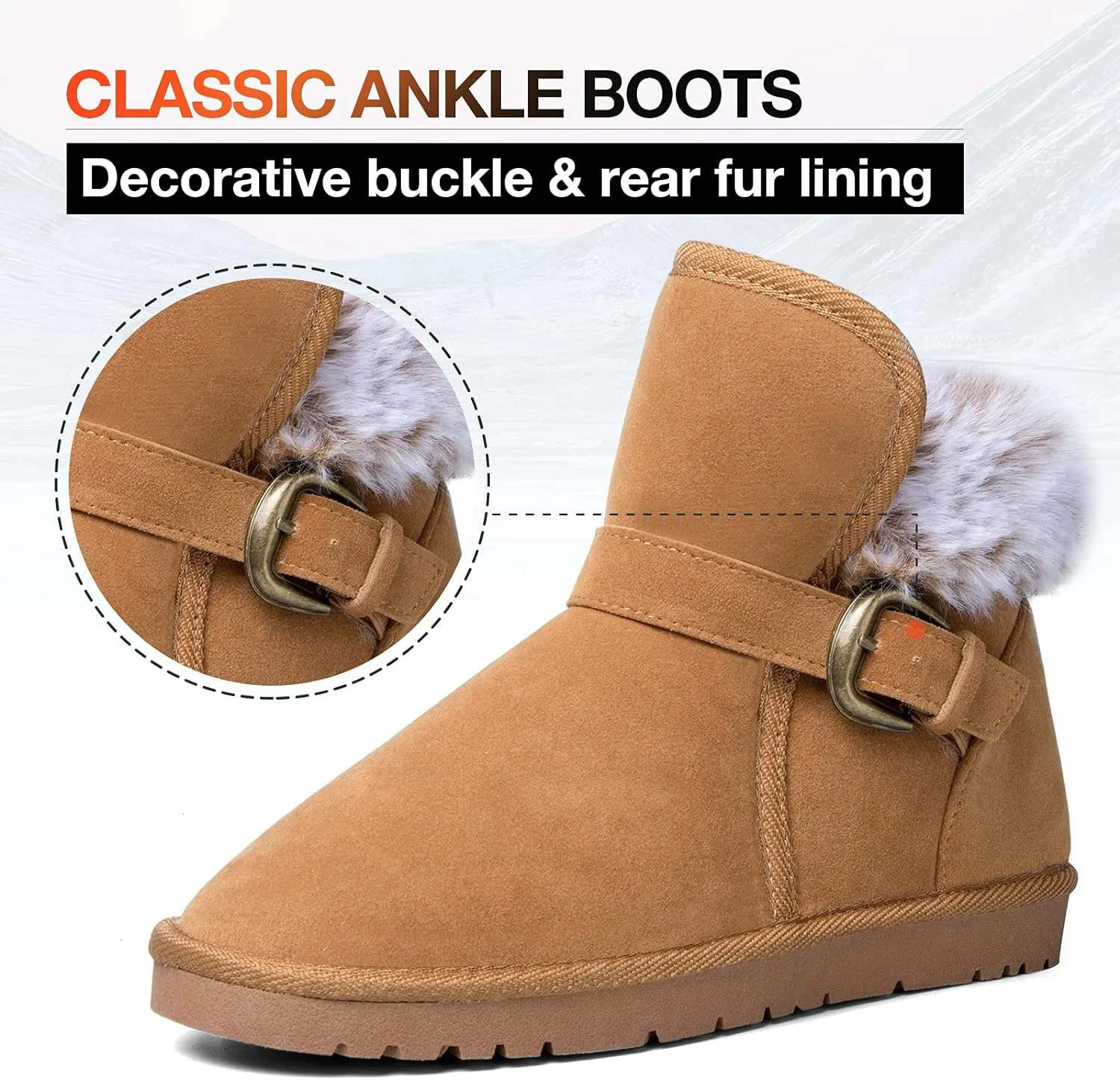 Black Faux Fur Short Suede Fluffy Ankle Boots