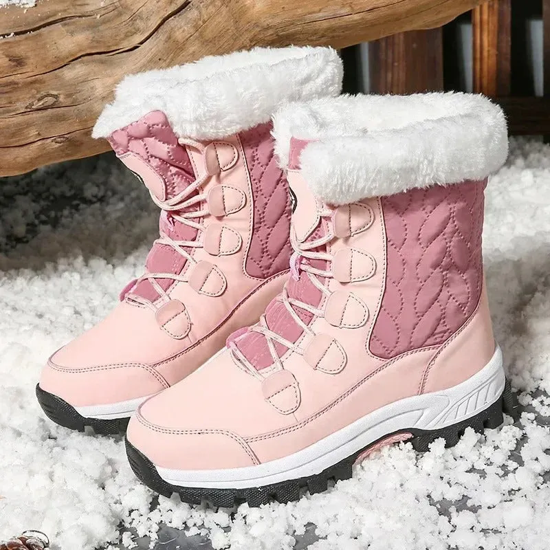 Dames Winterlaarzen – Halfhoge, Warme Snowboots van Polyester met Antislip Zool in Diverse