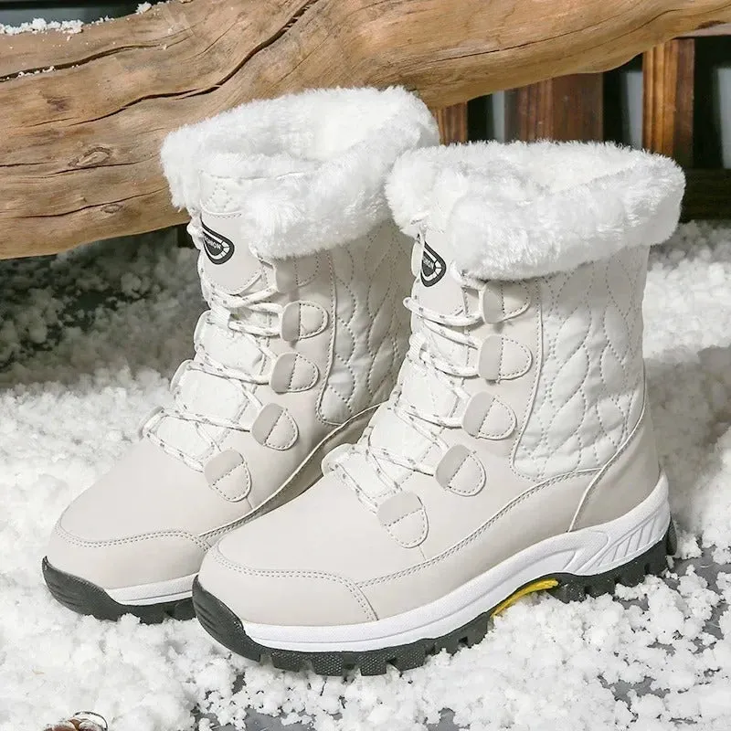 Dames Winterlaarzen – Halfhoge, Warme Snowboots van Polyester met Antislip Zool in Diverse