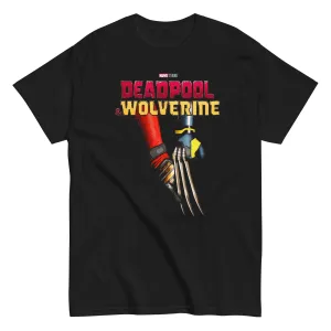 Deadpool & Wolverine Holding Hands Mens T Shirt Black