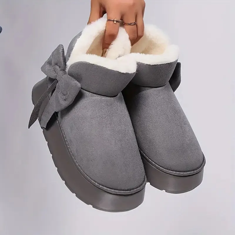 Gevoerde snowboots – warm, comfortabel en plat met ronde neus