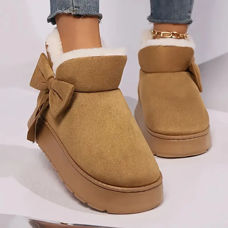 Gevoerde snowboots – warm, comfortabel en plat met ronde neus