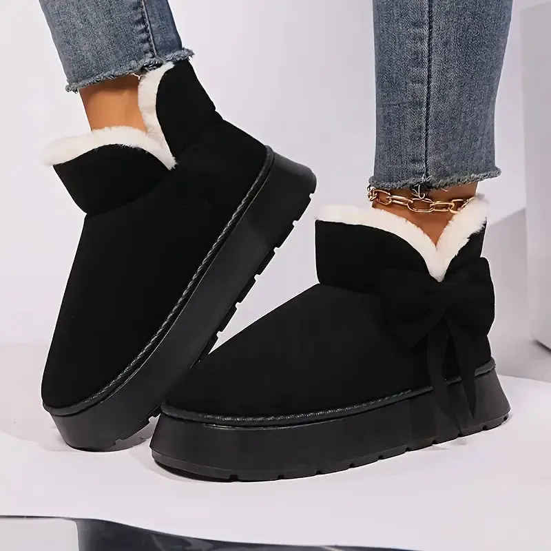 Gevoerde snowboots – warm, comfortabel en plat met ronde neus