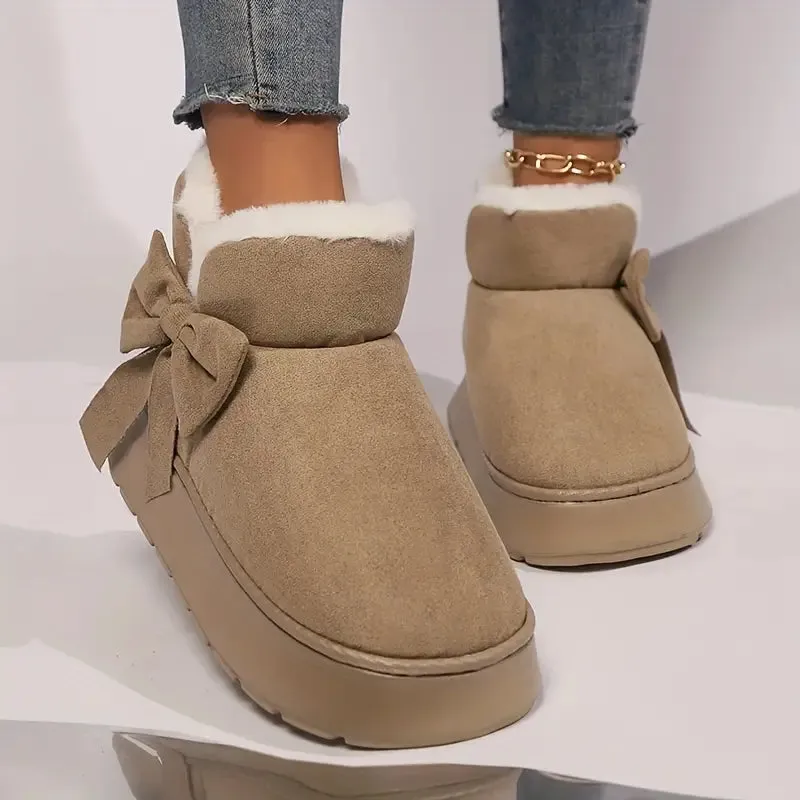Gevoerde snowboots – warm, comfortabel en plat met ronde neus