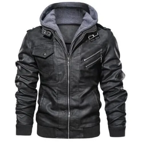 Men's Slim Fit PU Leather Jacket with Zipper | Casual Autumn Outerwear