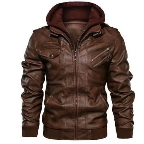 Men's Slim Fit PU Leather Jacket with Zipper | Casual Autumn Outerwear