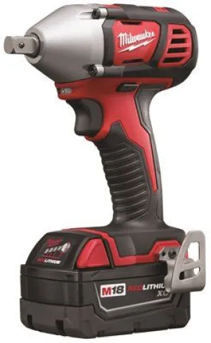 Milwaukee M18 1/2 In. Compact Impact Wrench With Pin Detent Kit' Includes Two Batteries