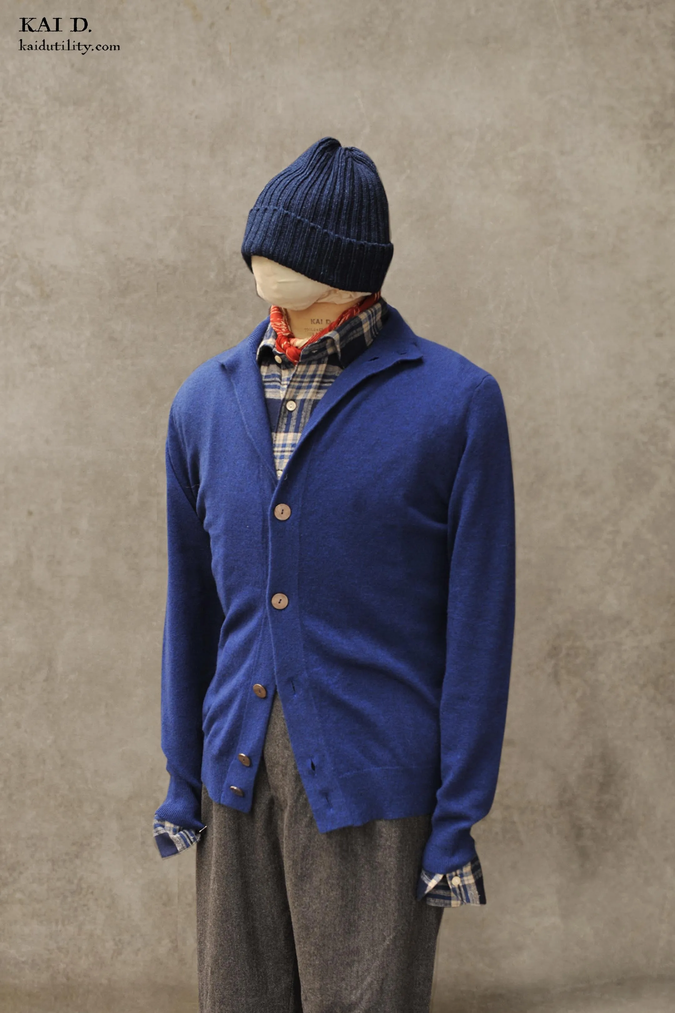 Mongolian Cashmere Cardigan - Brilliant Blue - M