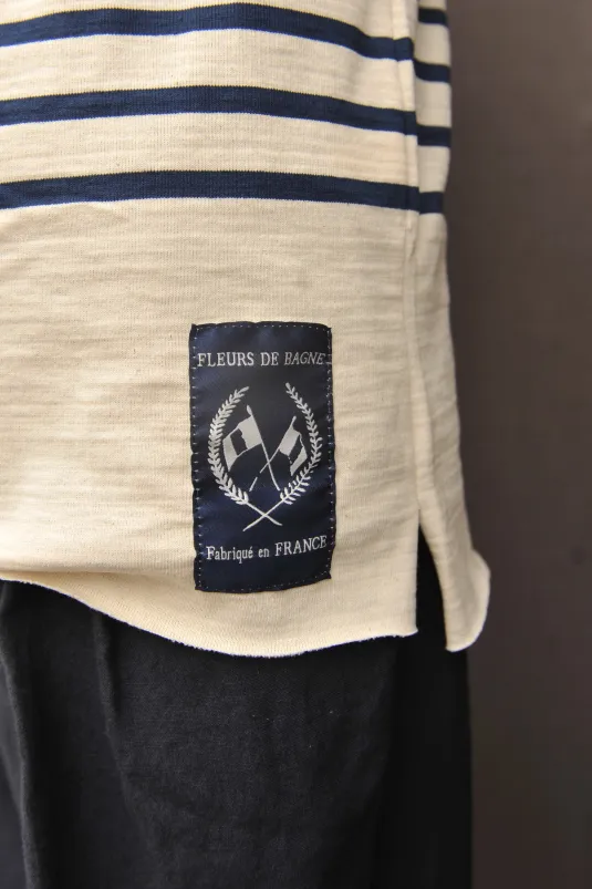 Raw edge Marine Stripe Tee - M