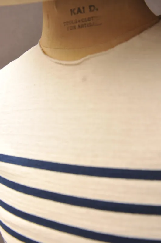Raw edge Marine Stripe Tee - M