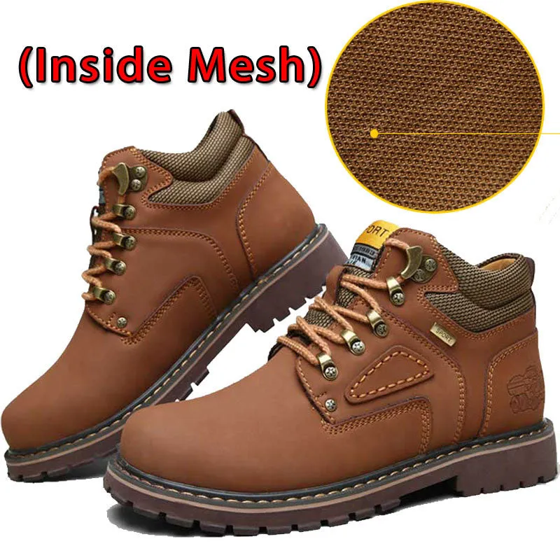 SURGUT Brand Super Warm Men's Winter Leather Men Waterproof Rubber Snow Boots Leisure Boots England Retro Shoes For Men Big Size